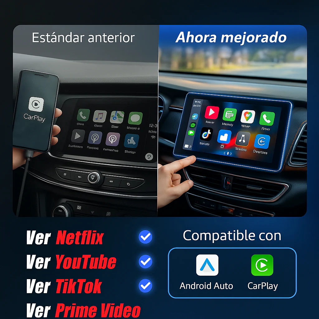 Dispositivo para coche Auto inalámbrica Play2Video Pro YouTube Netflix Prime Video mejorada 2025 - Image 3