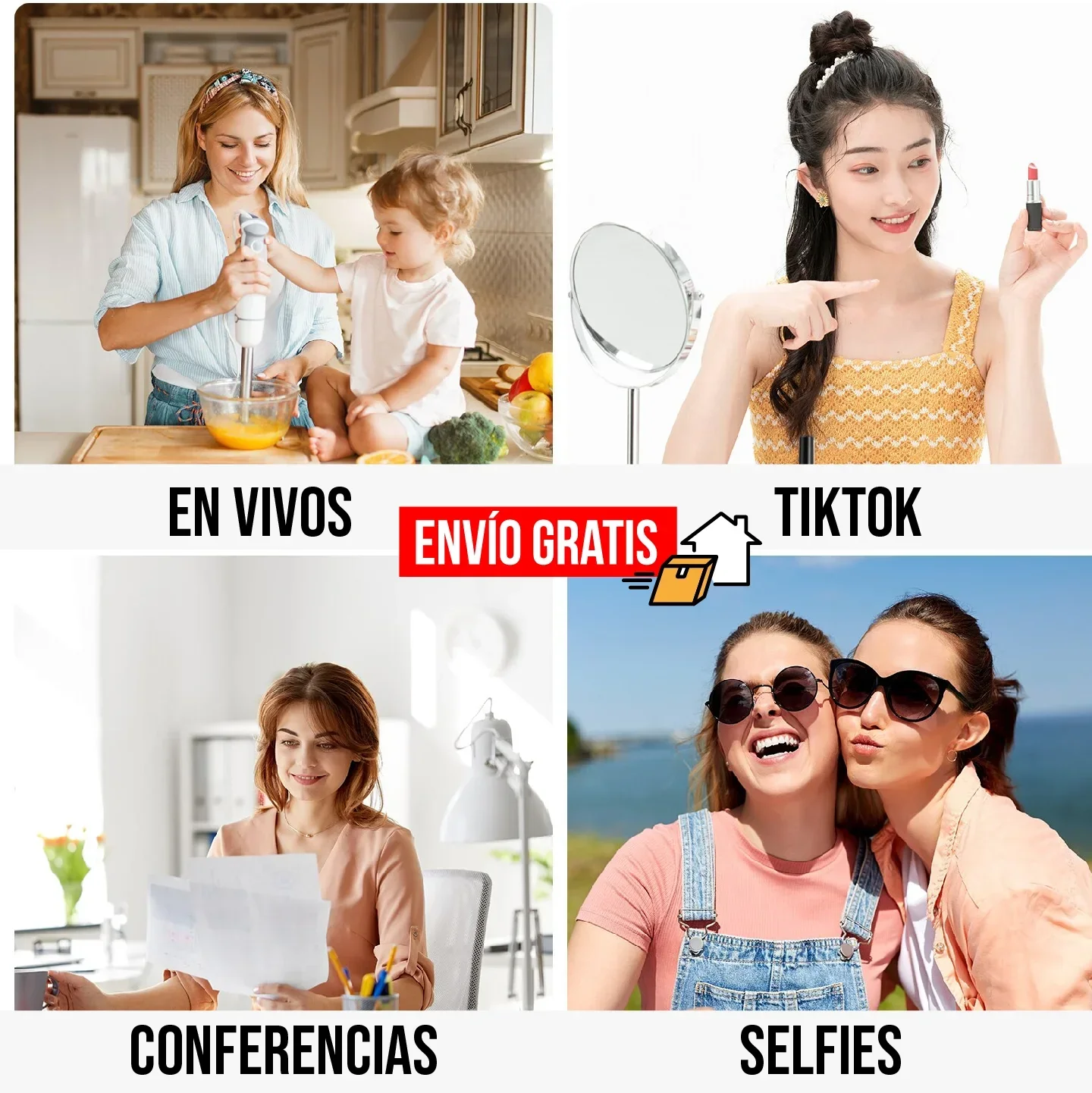 "Kit de Creación de Contenido Profesional: Micrófono, Luz LED y Estabilizador Todo en Uno" - Image 2