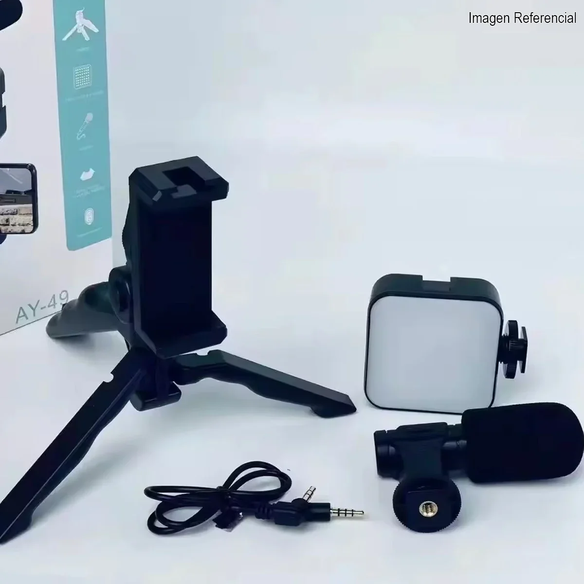 "Kit de Creación de Contenido Profesional: Micrófono, Luz LED y Estabilizador Todo en Uno" - Image 4