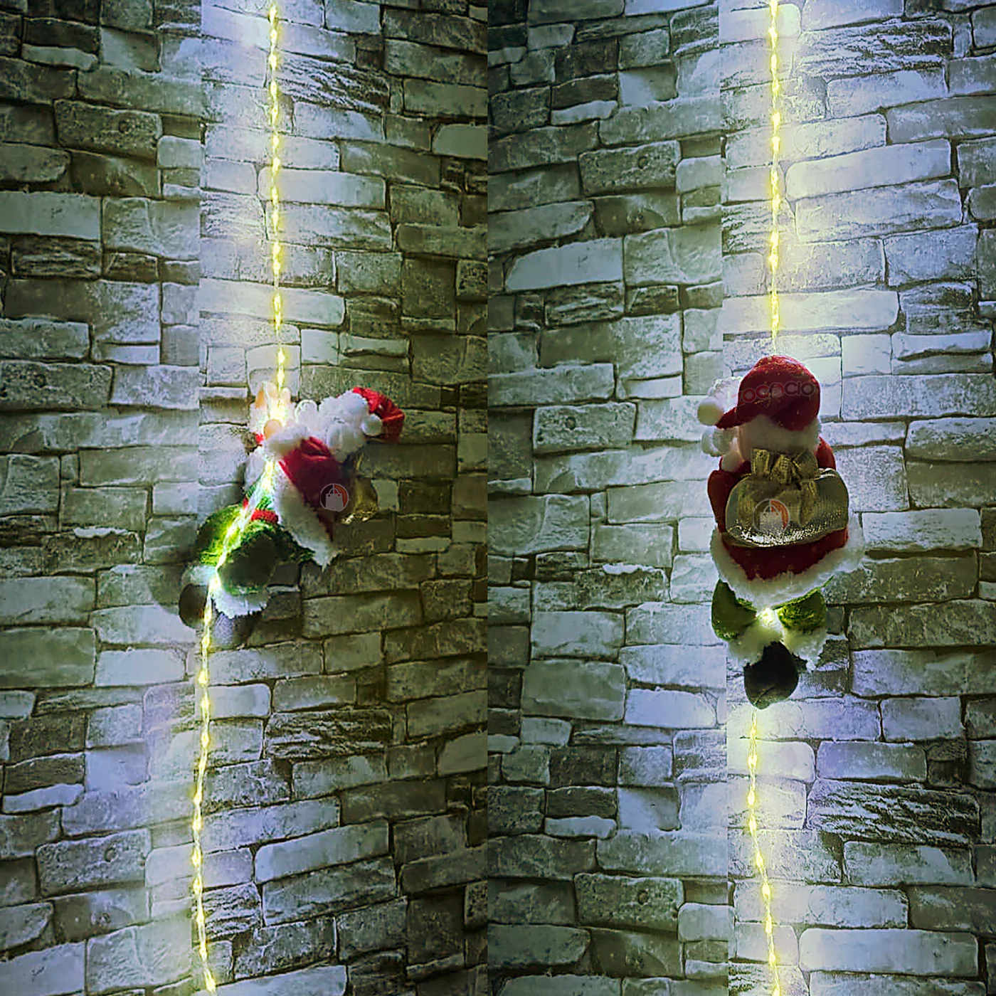 PAPA NOEL ESCALADOR CON CUERDA LED (2 x1) Tres tipos de luz (Blanca, Cálido o multicolor) - Image 4