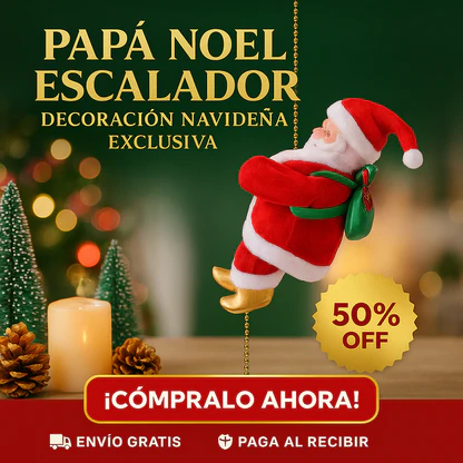 PAPA NOEL ESCALADOR CON CUERDA LED (2 x1) Tres tipos de luz (Blanca, Cálido o multicolor) - Image 5