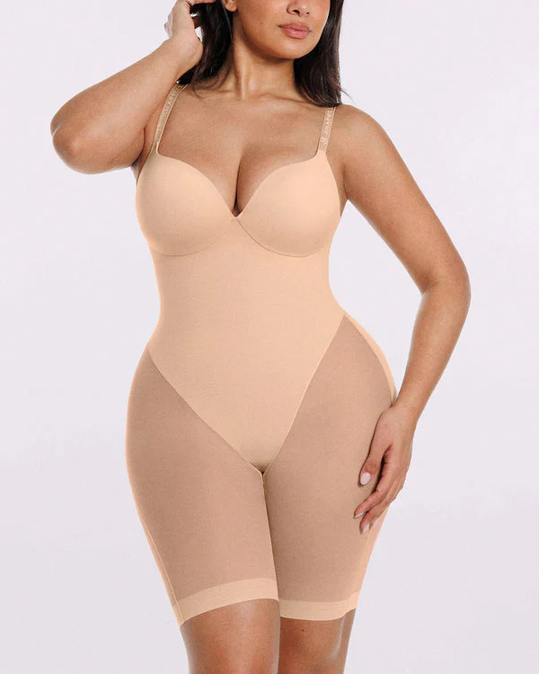 Traje de malla liso™ con espalda baja y muslo medio (50% Dto Regalo para Mamá)