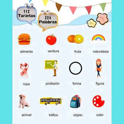 VerbaLingo - 114 Tarjetas Educativas en Español e Inglés + 100 Tarjetas GRATIS - Image 7